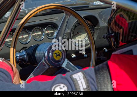 BERZE, FRANCE, April 19, 2023 : From April 17 to 22, 32nd Tour Auto runs old cars from Paris to the French Riviera. Tour Auto is the continuation of a Stock Photo