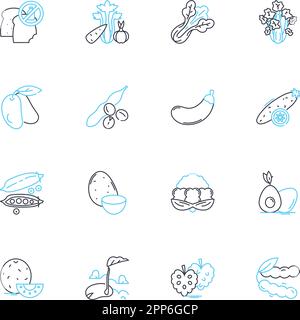 Retail store linear icons set. Shop, Store, Boutique, Emporium, Marketplace, Supermarket, Outlet line vector and concept signs. Mall,Warehouse Stock Vector