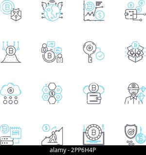 Financial forecasting linear icons set. Projections, Analysis, Trends, Budgeting, Forecast, Predictions, Accuracy line vector and concept signs Stock Vector