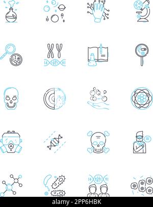 Neurosurgery linear icons set. Brain, Spine, Tumor, Aneurysm ...