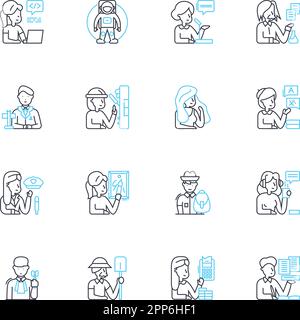 My-making schemes linear icons set. Crafting, Entrepreneurship, Innovation, Ventures, Startup, Ingenuity, Creativity line vector and concept signs Stock Vector