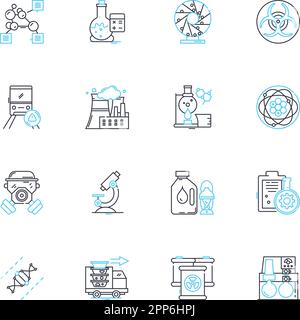 Mathematics calculus linear icons set. derivative, integral, limit, function, coordinate, curve, tangent line vector and concept signs. slope,area Stock Vector