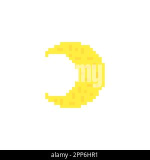Moon pixel art isolated. 8 bit pixelated Vector illustration Stock ...