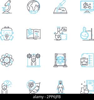 Botanical investigation linear icons set. Flora, Botany, Ethnobotany, Herbology, Horticulture, Nature, Ecology line vector and concept signs Stock Vector