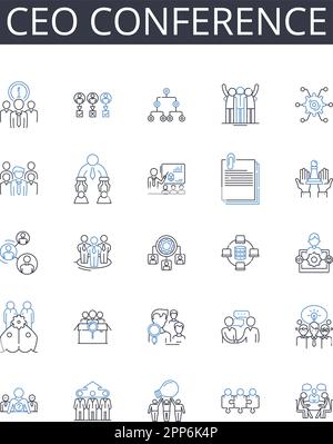 Corporate affair line icons collection. Conference, Seminar, Meeting ...