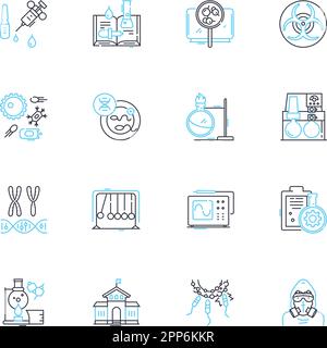 Computer science linear icons set. Algorithm, Binary, Compiler, Cybersecurity, Database, Encryption, Firewall line vector and concept signs. GUI Stock Vector