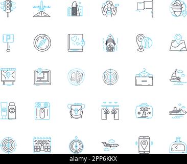 Delight line icons, signs set. Joy, Appeal, Gratify, Thrill, Enchant ...