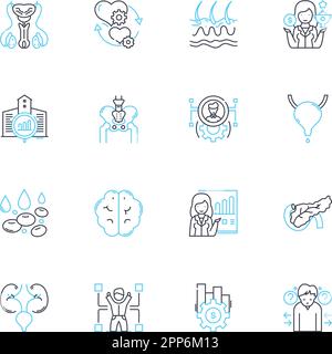 Equal opportunity linear icons set. Access, Diversity, Inclusivity, Fairness, Equity, Empowerment, Progress line vector and concept signs. Justice Stock Vector