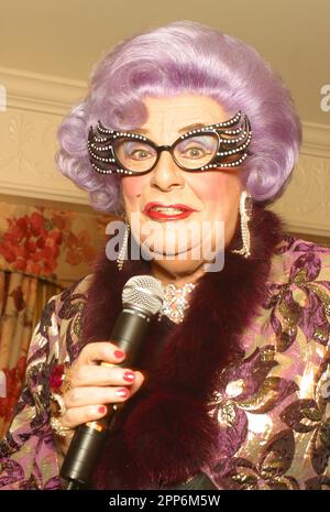 **FILE PHOTO** Dame Edna Has Passed Away. Dame Edna (Barry Humphries) photographed in Philadelphia, PA. February 4, 2003. Credit: Scott Weiner/MediaPunch Stock Photo