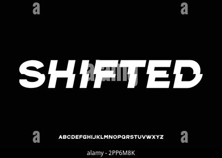 Modern bold shifted sans serif alphabets vector Stock Vector