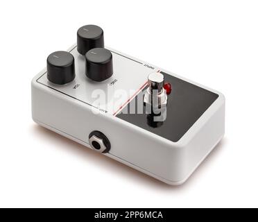 guitar fuzz pedal path isolated on white Stock Photo