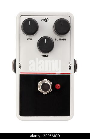 guitar fuzz pedal path isolated on white Stock Photo