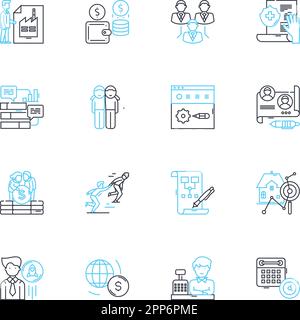 Creative Thinking linear icons set. Innovation, Imagination, Ingenuity, Inspiration, Ideation, Brainstorming, Creativity line vector and concept signs Stock Vector