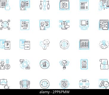 Project coordination linear icons set. Planning, Execution, Schedule ...