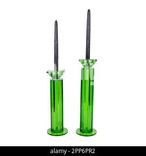 glass candle holders isolated on white Stock Photo