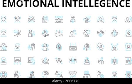 Emotional intellegence linear icons set. Empathy, Self-awareness, Self ...