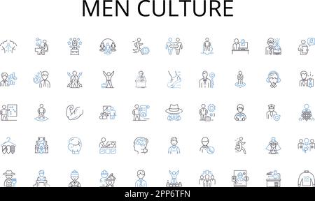 Men culture line icons collection. Chronometer, Minute, Stopwatch, Hourglass, Pendulum, Analog, Digital vector and linear illustration. Windup,Quartz Stock Vector
