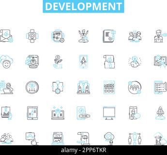 Evolution line icons, signs set, vector. Evolution outline concept ...