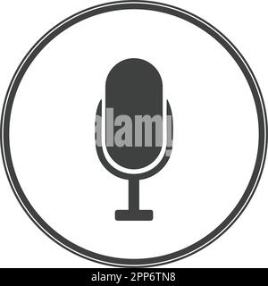 black microphone mic voice recording icon vector illustration Stock Vector