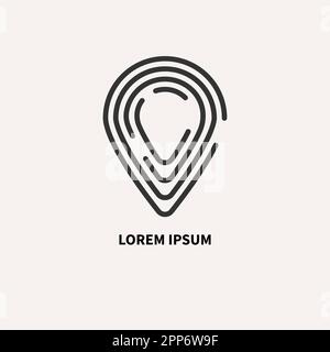 Data protection, destination logo, security, scan icon Stock Vector