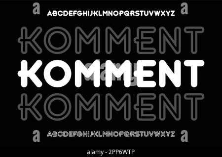 Solid and outline rounded alphabets set vector Stock Vector