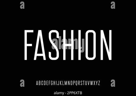 Elegant minimal narrow display font vector Stock Vector
