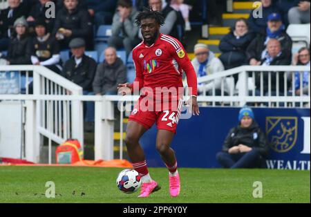 Hartlepool, UK. 22nd April 2023.Crawley Town's Aramide Oteh during the Sky Bet League 2 match between Hartlepool United and Crawley Town at Victoria Park, Hartlepool on Saturday 22nd April 2023. (Photo: Michael Driver | MI News) Credit: MI News & Sport /Alamy Live News Stock Photo