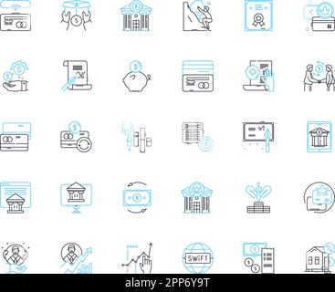 Financial markets linear icons set. Stocks, Bonds, Commodities, Futures, Options, Derivatives, Treasuries line vector and concept signs. Indices Stock Vector