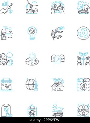 Cleanwater supply linear icons set. Aquifer, Chlorine, Contamination, Desalination, Drought, Filtering, Fluoride line vector and concept signs Stock Vector