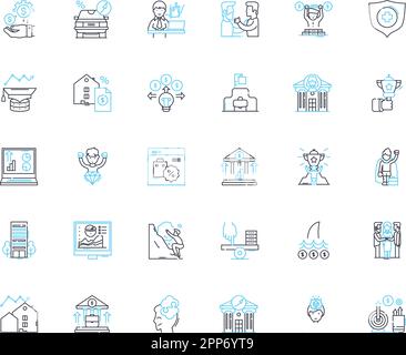 Web-based company linear icons set. Online, Technology, Cloud, Software, Digital, Mobile, Platform line vector and concept signs. Nerk,Internet,E Stock Vector