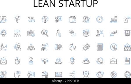 Lean startup line icons collection. Green, Natural, Earthy, Wooded, Lush, Wild, Serene vector and linear illustration. Rustic,Sustainable,Pristine Stock Vector