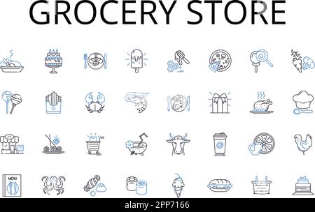 Specialty shop line icons collection. Boutique, Niche, Exclusive ...