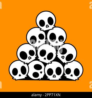 Skull and crossed bones. Simple icon. Stack of colorful isometric icons background Stock Vector