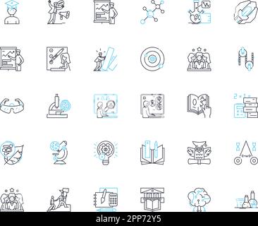 Cyber academy linear icons set. Cybersecurity, Nerking, Coding, Hacking, Encryption, Phishing, Malware line vector and concept signs. Digital Stock Vector