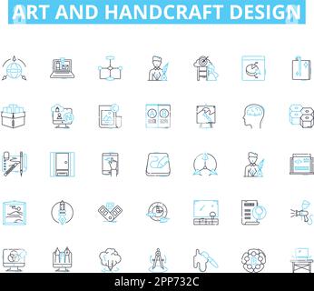 Knitting line vector icons and signs. yarn, pattern, loom, crochet ...