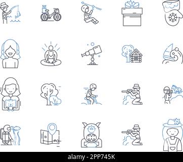 Composure line icons collection. Calmness, Poise, Serenity, Equanimity ...