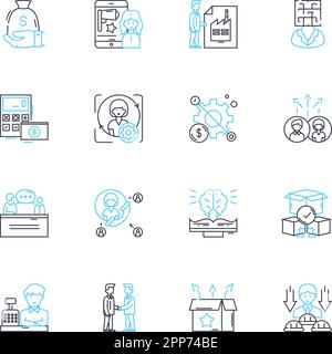 Expense control linear icons set. Budgeting, Cost-cutting, Tracking ...