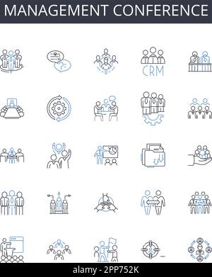 C-suite conclave line icons collection. Leadership, Strategy ...