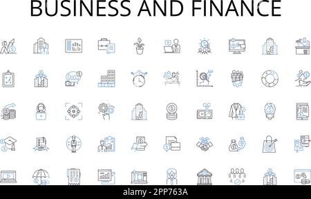 Business and finance line icons collection. Growth, Profitability, Innovation, Sustainability, Efficiency, Productivity, Customer-centricity vector Stock Vector