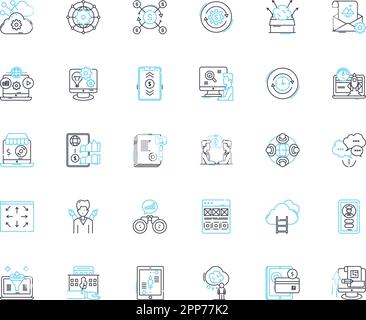 Firm structure linear icons set. Hierarchy, Organization, Chain ...