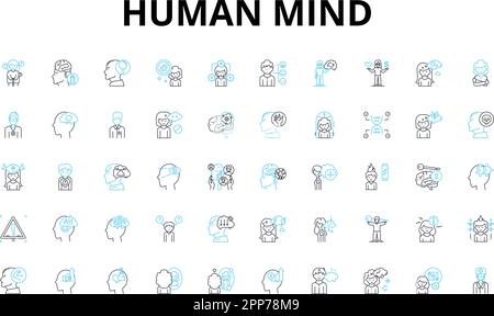 Perception and intuition linear icons set. Insight, Sensing, Sixth ...