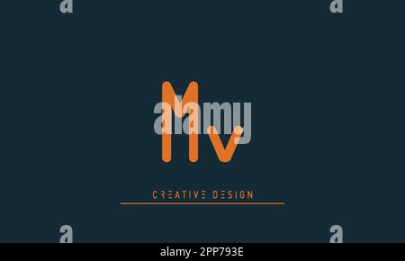 Alphabet letters Modern Creative logo MV , VM Stock Vector