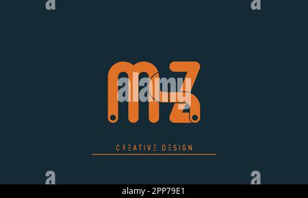 Alphabet letters Modern Creative logo MZ , ZM Stock Vector