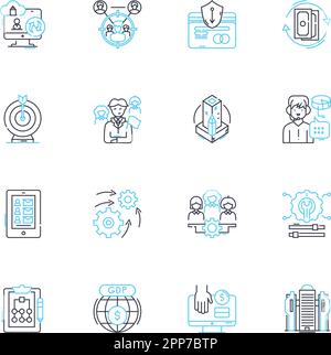 Free enterprise linear icons set. Capitalism, Competition, Innovation ...