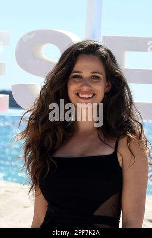 CANNES,FRANCE - APRIL 16  CANNES,Lucie Lucas attends the Cannes Confidential Photocall during Day Three of the 6th Canneseries International Festival Stock Photo