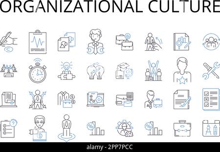 Workplace traditions line icons collection. Ritual, Etiquette, Protocol ...