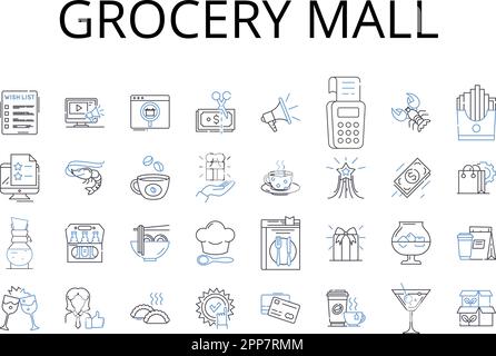 General store line icons collection. Essentials, Provisions ...