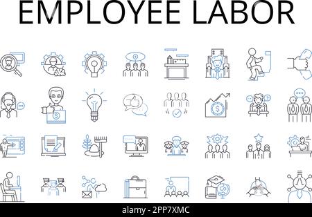 Occupation personnel line icons collection. Employee, Worker, Staff ...