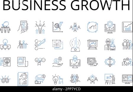 Employment rise line icons collection. Expansion, Growth, Flourishing ...