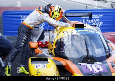 HENRION Gillian (fra), Team Virage, Ligier JS P320 - Nissan, portrait celebrates victory during the 1st round of the 2023 Michelin Le Mans Cup on the Circuit de Barcelona-Catalunya from April 21 to 23, 2023 in Montmelo, Spain - Photo: Xavi Bonilla/DPPI/LiveMedia Stock Photo